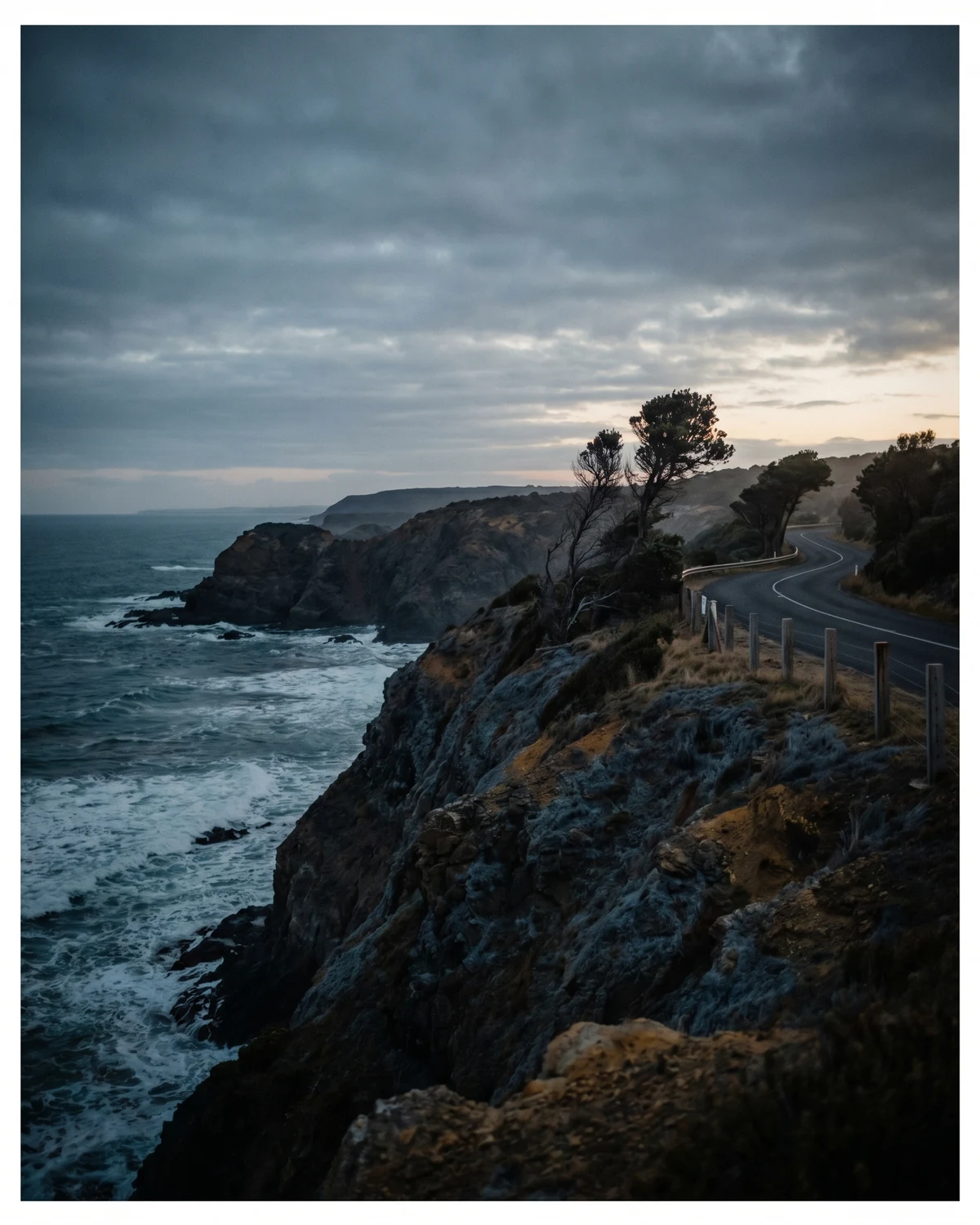 Surf Coast coastline at dusk
