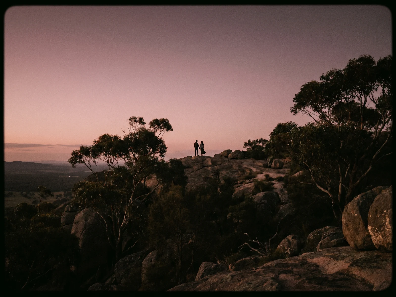 Engagement shoot at the You Yangs at last light