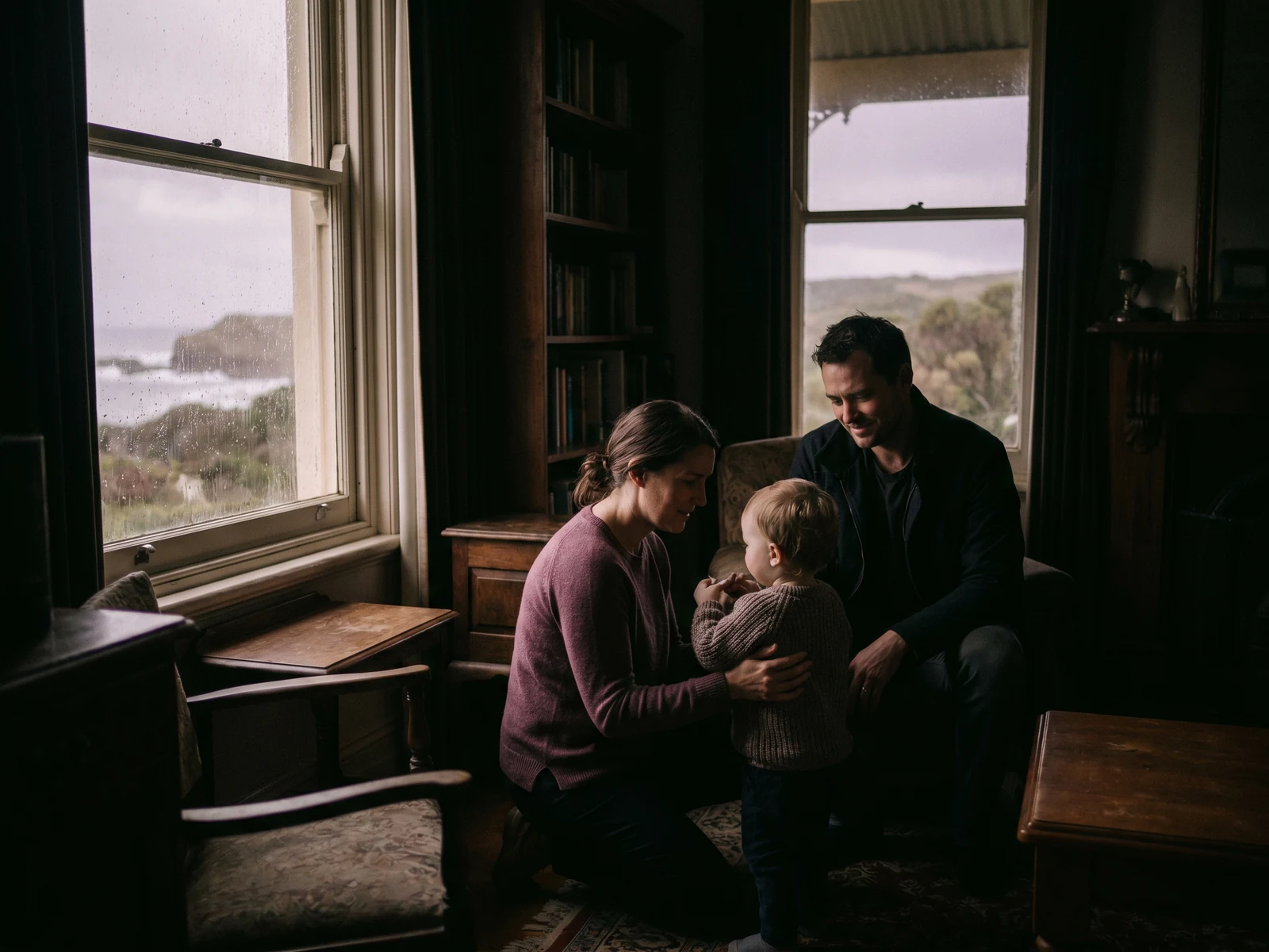 Candid at-home family moment