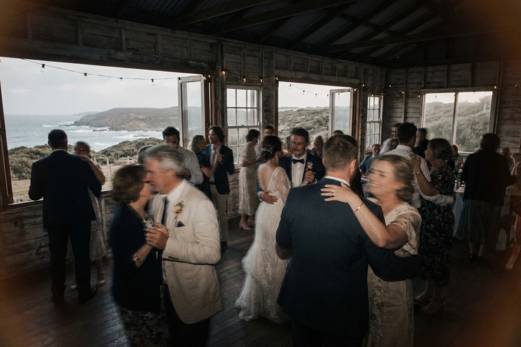 Energetic dance floor with motion blur