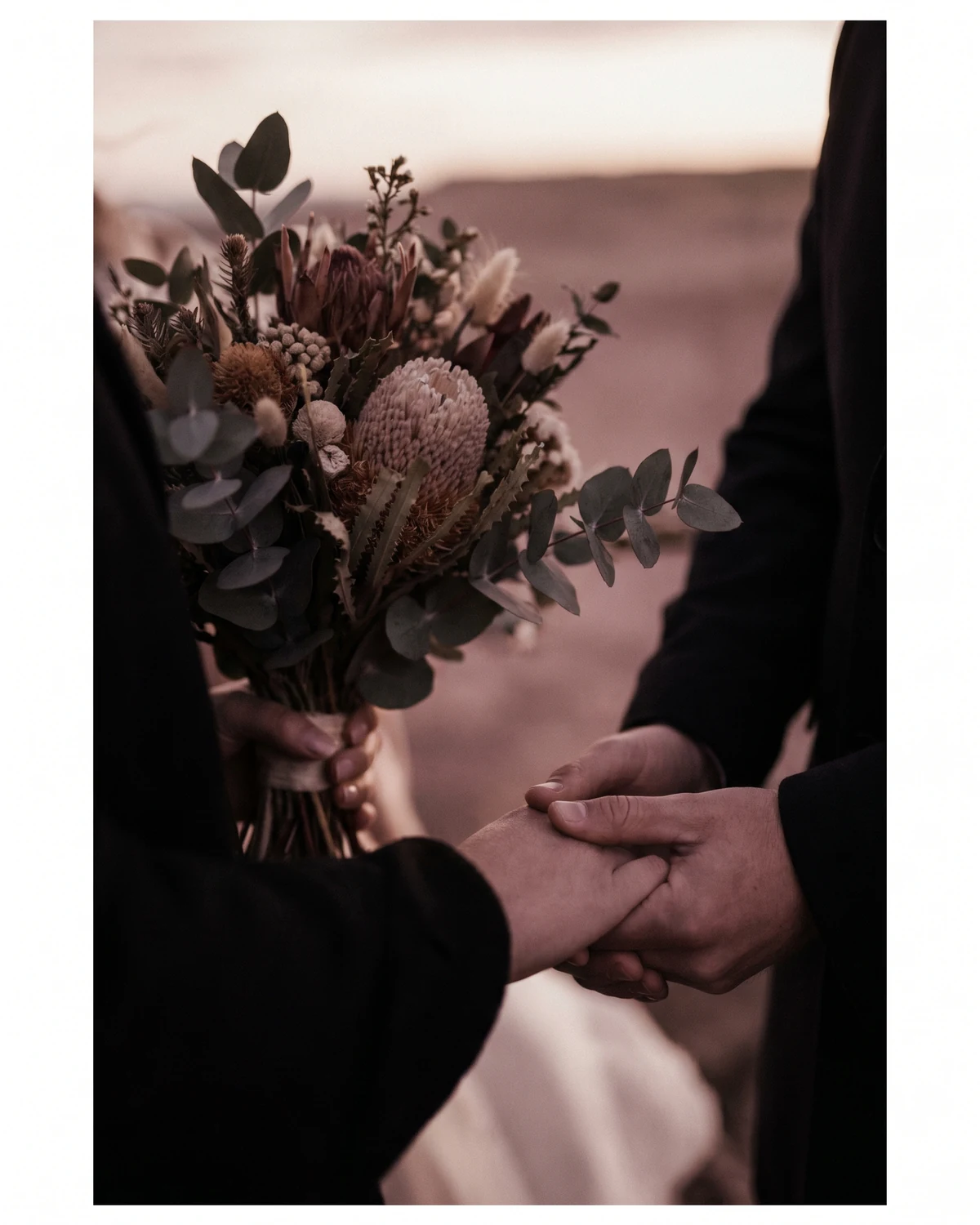 Soft wedding bouquet detail