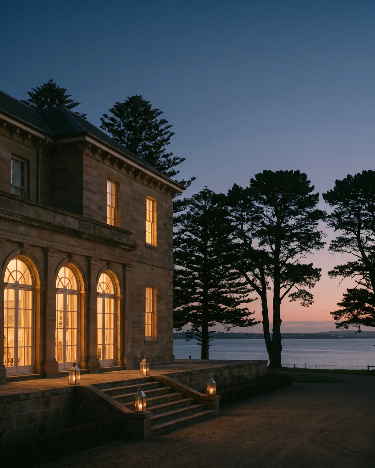 Stonehaven Estate at twilight