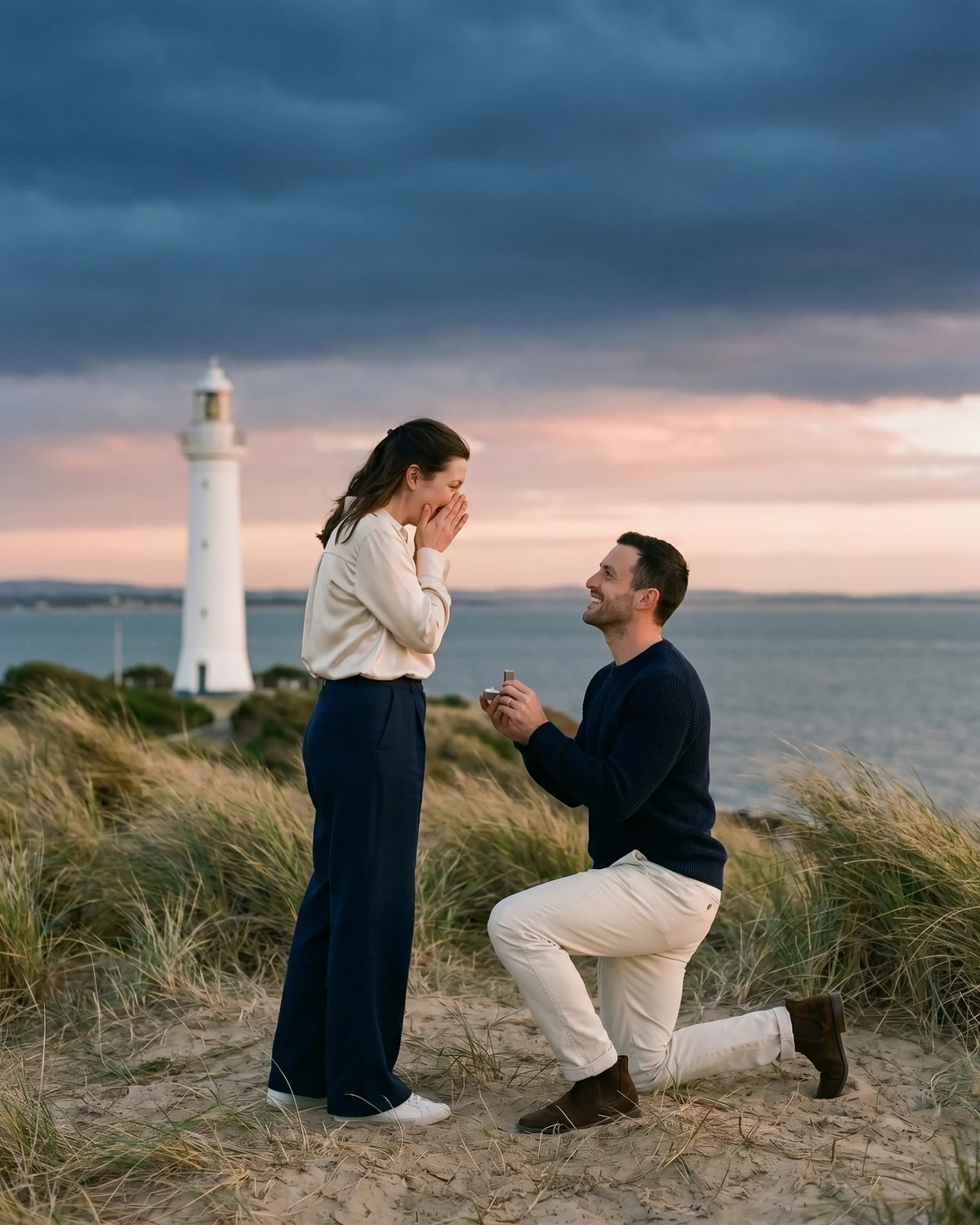 The proposal at the lighthouse